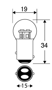 OSP BAY15d LED stop/tail 12v auto bulb