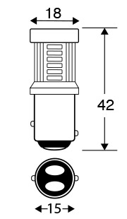 OSP BAY15d LED stop/tail 12v auto bulb