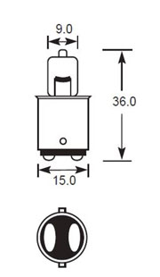 SBC BA15s 15mm Halogen 12v auto bulb