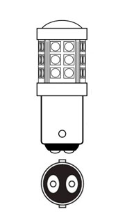 BA15d LED combined side and indicator bulb