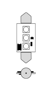 Flashing LED Festoon bulb for semaphore indicators