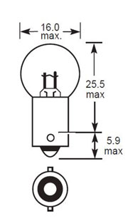 MCC BA9s G15 miniature bayonet car bulb