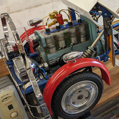 Cut-away model car