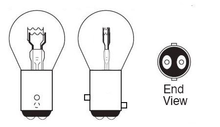 BAY type bulb cap offset pin diagram