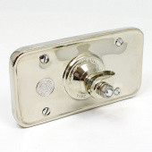 395N-badge: Rectangular rear view mirror - 152mm x 82mm, equivalent to Lucas Type 160 - Nickel plated with 20mm 'Toby' medallion from £169.28 each