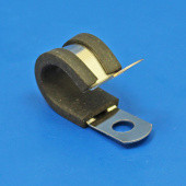 ZPRPC16: Rubber lined steel 'P' clip for 16mm diameter tube from £1.06 each