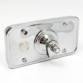 395C-badge: Rectangular rear view mirror - 152mm x 82mm, equivalent to Lucas Type 160 - Chrome plated with 20mm 'Toby' medallion from £179.75 each