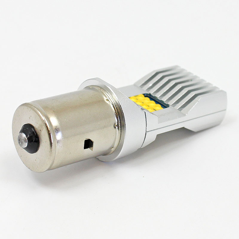 Ampoule Phare Avant BA20S LED 12x5730 Jaune 6V-24V - Pour Ancienne Voiture, Moto - 600LM - Neuf