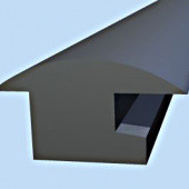 RM31: Roof Seal Rubber extrusion - 12mm base, 20mm top, 10mm high from £11.54 metre