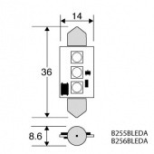 B255BLEDA: Amber 6V LED Flashing Indicator lamp - 8x36mm FESTOON fitting from £8.14 each