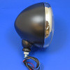Headlamp unit - black body, chrome rim - 7" - 12 volt