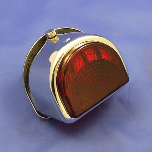 Chrome 'D' Lamp full red glass lens ST51 Type