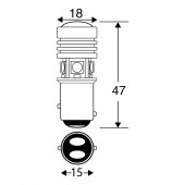 CSTLEDWWR-6NY: Warm White & Red 6V (NEG) LED Combined Stop, Tail & NP lamp - OSP BAY15D fitting from £9.88 each