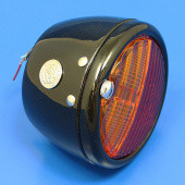 CA1249-WO: 'Toby' round rear lamp (equivalent to the Lucas ST38/'Pork Pie') with INDICATOR conversion - Black without Number Plate window from £102.08 each