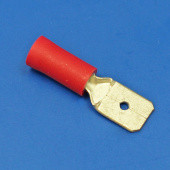 PISPMR63: Partially insulated MALE 6.3mm spade connector for for 0.5 to 1.5mm^2 cable - Pack of 10 from £0.59 per 10