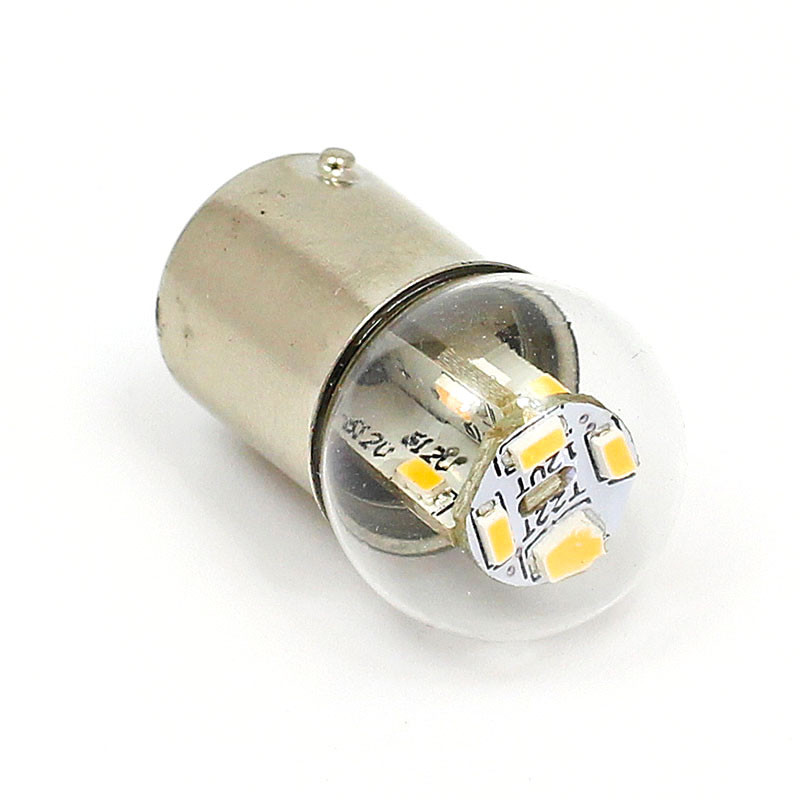 B245LEDW: White 12V LED Warning lamp - SCC BA15S base - LED