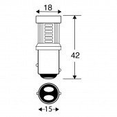 B380LEDW: White 6V/12V LED Stop & Tail lamp - OSP BAY15D base from £8.53 each